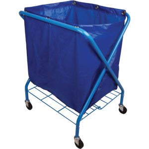 Large Folding Waste Cart & 205L Standard Duty Blue Vinyl Bag
