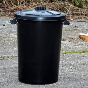 enviropal® 90 Litre Standard Black Plastic Dustbin With Lid