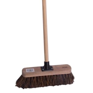 CleanSource® 12" STIFF Bassine Wooden Broom + Handle Complete