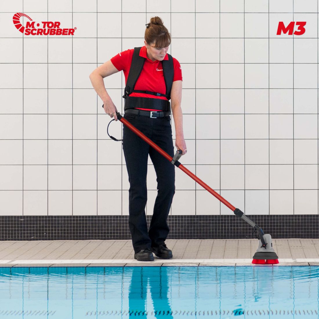 MotorScrubber M3 Floor Scrubber Bundle with Pad, Brush & Battery