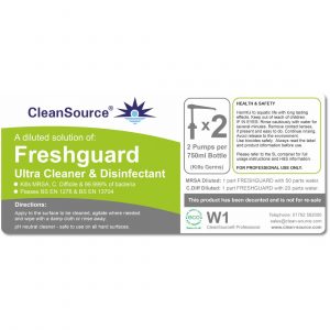 Trigger Bottle Label for W1 FRESHGUARD Cleaner & Disinfectant