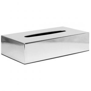 Perola® Chrome Rectangualar Facial Tissue Box Holder