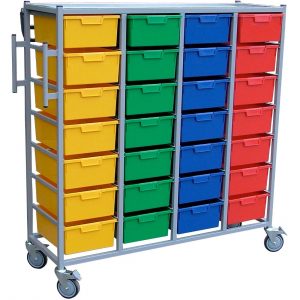 Medical Heavy Duty Colour Coded Professional Laundry Cart 2 Lid & Bags Included 