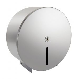 Perola® Polished Stainless Steel Round Mini Jumbo Toilet Roll Dispenser
