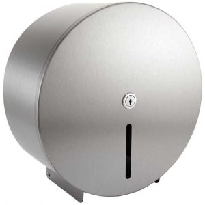 Perola® Brushed Stainless Steel Maxi Jumbo Toilet Roll Dispenser