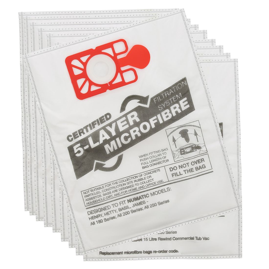 Numatic 10 Pack Vacuum Bags For Henry, Hetty, James & Ruc Sac - Weatherdon