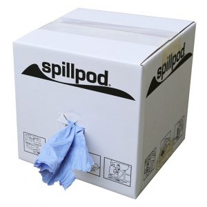 Perola® SpillPod 2-Ply Blue Centrefeed Wiping Roll in Dispenser Box