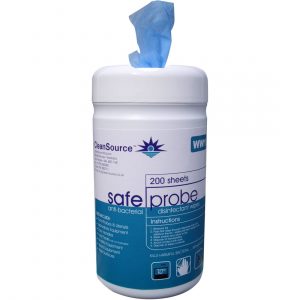 EziWipes™ SafeProbe Small Blue Anti-Bac Probe Wipes (1x200)