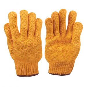 Yellow Criss-Cross Gripper Handling Gloves (Pair)