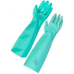 GloveMax™ 45cm Green Nitrile Gauntlett Gloves - Elbow Length (Pair)