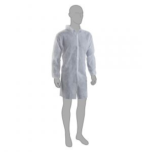 White Non-Woven Visitors Coats 'Velcro Fastening' (1x50)