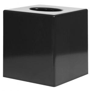Perola® Black Cube Facial Tissue Box Holder