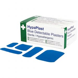 Blue Metal Detectable Plasters - Assorted Sizes (Box 100)