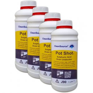 CleanSource® POT SHOT Sulphuric Acid Drain Unblocker (4x1L)