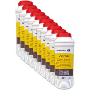 CleanSource® ZORBA Emergency Clean-Up Body Fluid Spill Powder (10 x 240g Tubs)