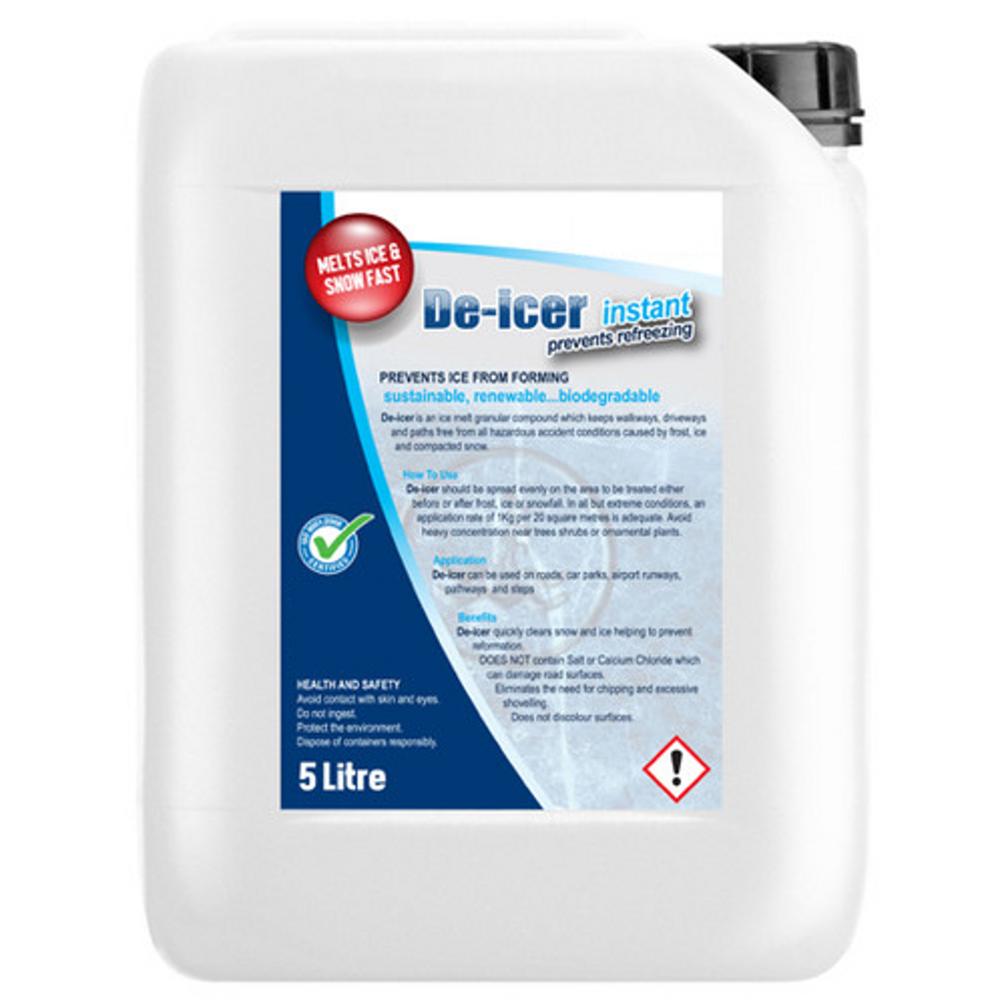 Bulk Instant Spray De-Icer 5L (Works down to -20°C) & Prevents Refreezing -  Caterclean Supplies