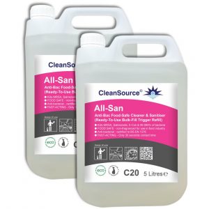 CleanSource® ALL-SAN Food-Safe Anti-Bac Cleaner & Sanitiser RTU Refill (2x5L)