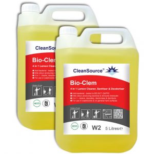 CleanSource® BIO-CLEM 4 in 1 Anti-Bac Lemon Cleaner & Disinfectant (2x5L)