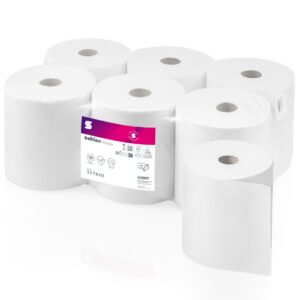 Satino PT1 2-Ply White Prestige Autocut Hand Towel Rolls 150m (1x6)