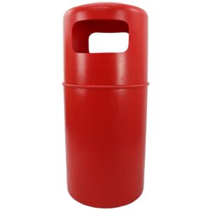 enviropal® TuffBin™ 90L 2 Way Access Round Hooded Litter Bin Red