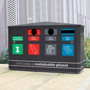 enviropal® QUAD Quadruple-Waste Steam External Recycling Bin 'Customisable'