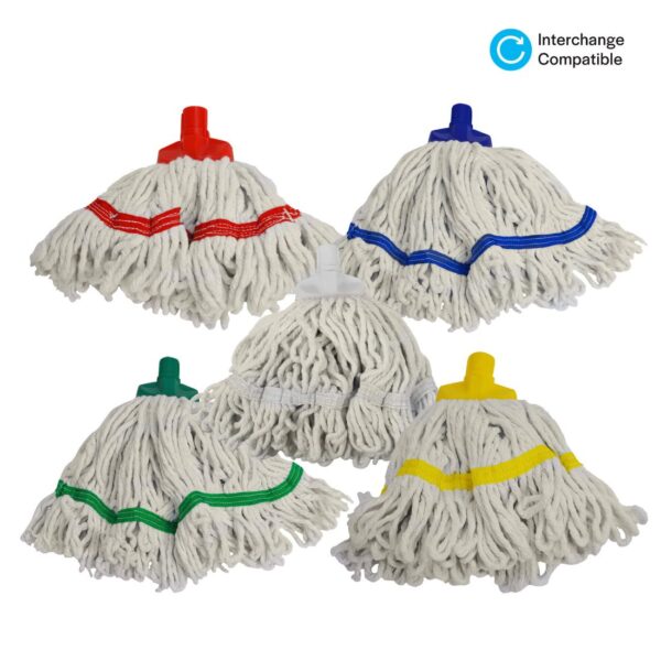 230g SYR Interchange Midi Rewashable Hygiene Mop Heads (1x5) - Image 1