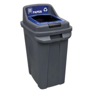 enviropal® 70L Recycling Bin - Grey Plastic + 'Paper' Label