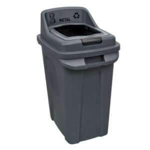 enviropal® 70L Recycling Bin - Grey Plastic + 'Metal' Label