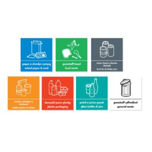 enviropal® Welsh & English Recycling Stickers - Multiple Choice - Size 10x9.5cm