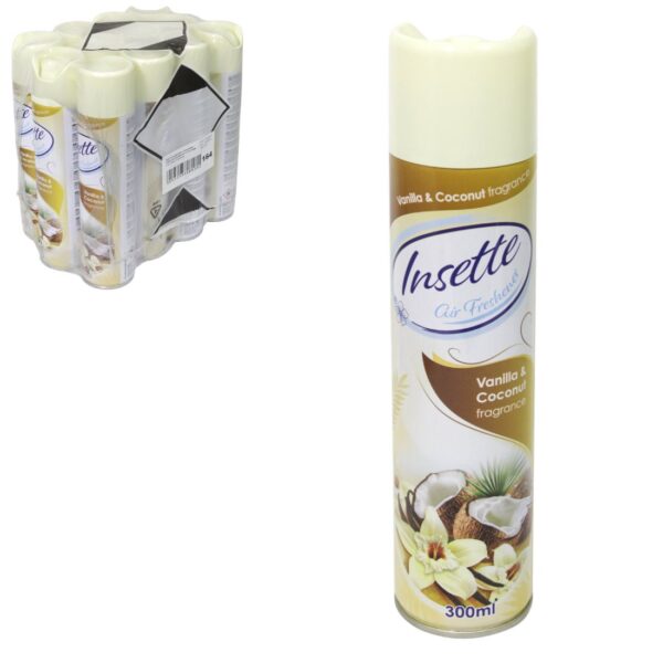 Insette Air Freshener - Vanilla + Coconut (12x300ml) - Image 1